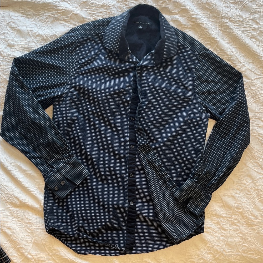 Report Collection Mens Botton Down Shirts Ling Sleeve, Size M